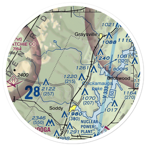 Mount Bakewell Airfield (96TN) VFR Sectional Sticker (20 mile)