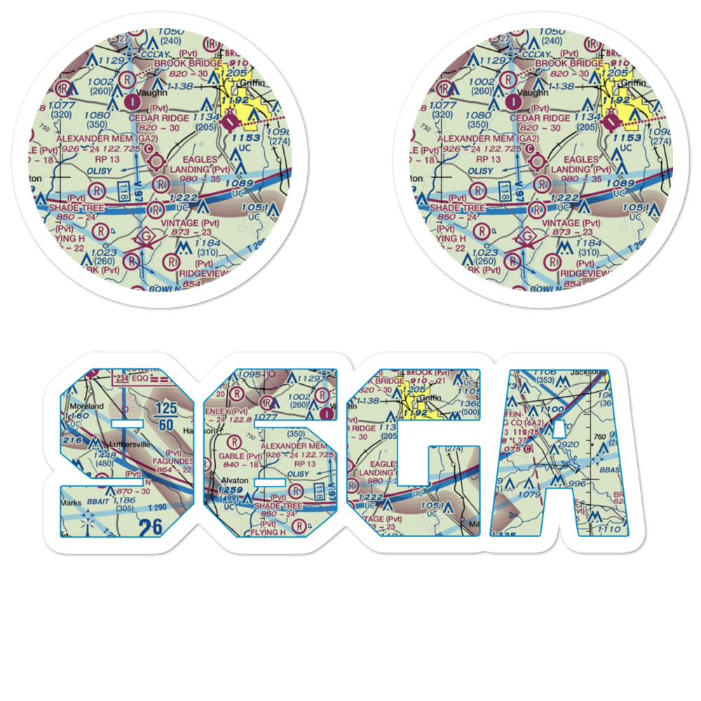 3-M's Airport (96GA) VFR Sectional Sticker Pack 