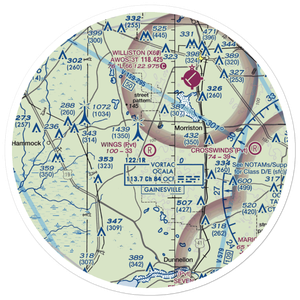 Wings Field (96FL) VFR Sectional Sticker (30 mile)