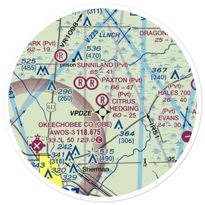 Citrus Hedging Ranch Airport (96FD) VFR Sectional Sticker (20 mile)