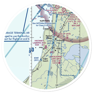 Hackney Landing Seaplane Base (96AK) VFR Sectional Sticker (30 mile)