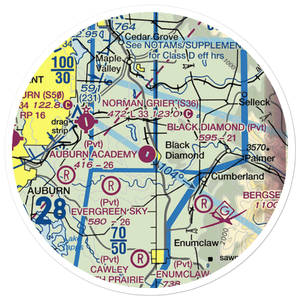 Black Diamond Airport (95WA) VFR Sectional Sticker (20 mile)