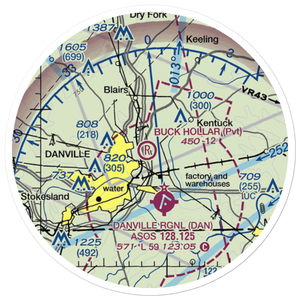 Buck Hollar Airport (95VA) VFR Sectional Sticker (20 mile)