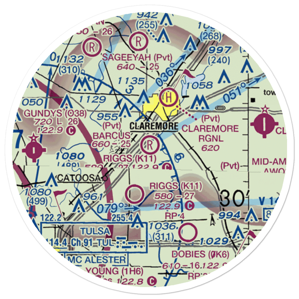 Barcus Field (95OK) VFR Sectional Sticker (20 mile) 