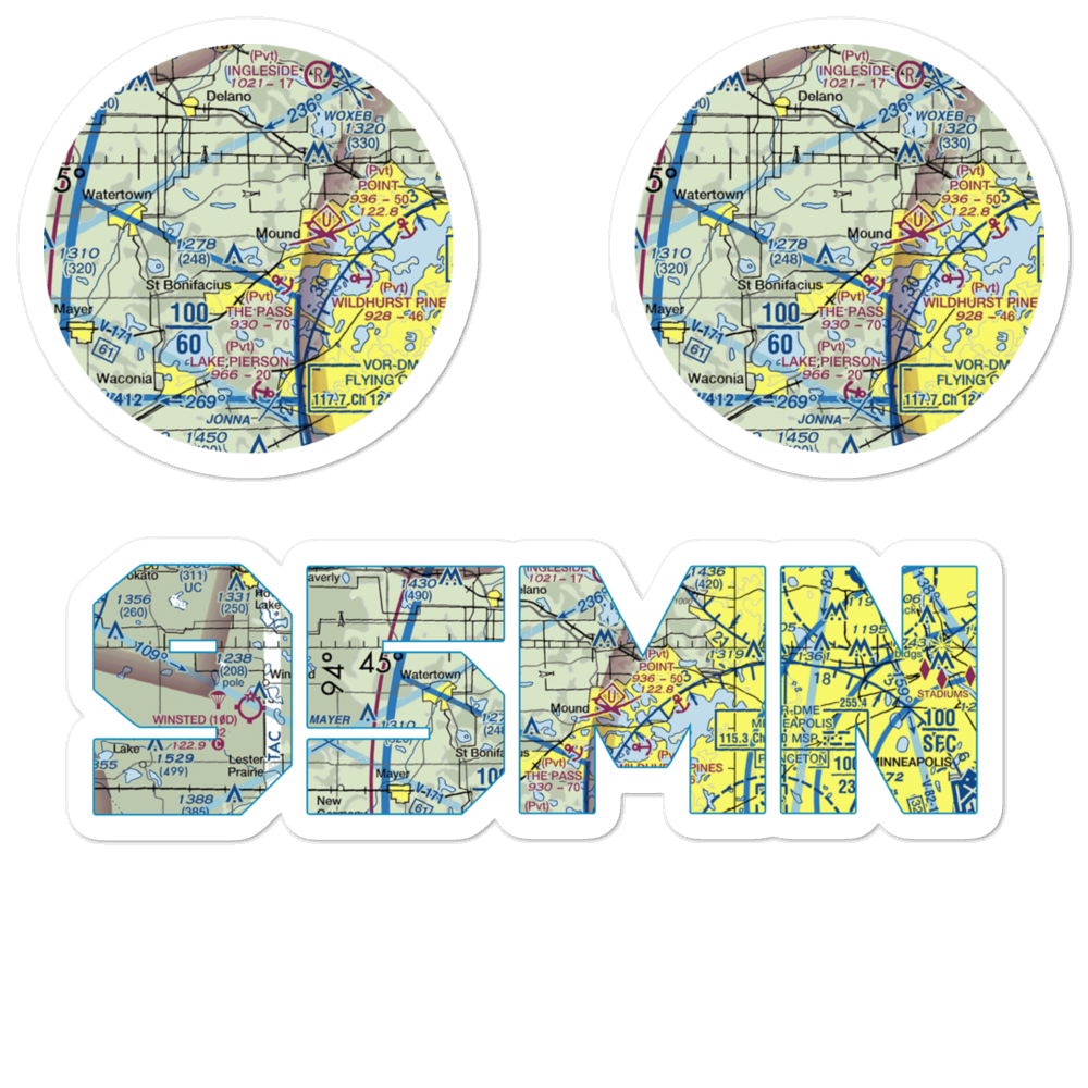Whaletail Lake Seaplane Base (95MN) VFR Sectional Sticker Pack 