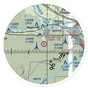 Fuller Airfield (95KS) VFR Sectional Sticker (20 mile)