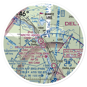 Delta Daves Airport (AA22) VFR Sectional Sticker (20 mile)