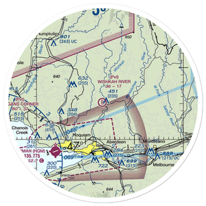 Wishkah River Ranch Airport (94WA) VFR Sectional Sticker (30 mile)