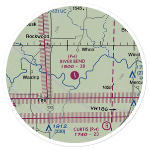 River Bend Ranch Airport (94TX) VFR Sectional Sticker (20 mile)