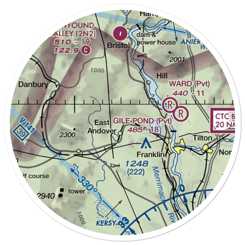 Tucker Farm Airport (94NH) VFR Sectional Sticker (20 mile) 