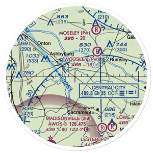 Woosley Airport (94KY) VFR Sectional Sticker (20 mile)