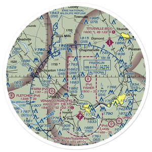 Maple Cave Park Airport (93PA) VFR Sectional Sticker (30 mile)
