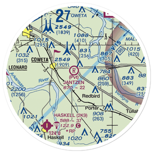 Jantzen Airport (93OK) VFR Sectional Sticker (20 mile)