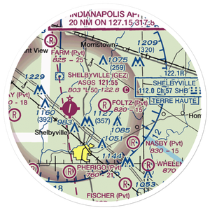 Foltz Farm Airport (93IN) VFR Sectional Sticker (20 mile)