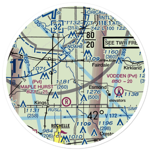 Bauer Airport (93IL) VFR Sectional Sticker (20 mile)