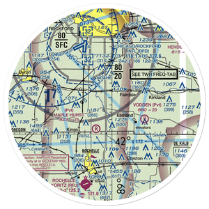Bauer Airport (93IL) VFR Sectional Sticker (30 mile)