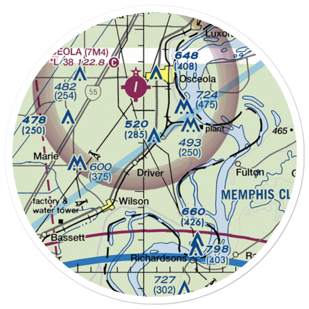 Ohlendorf Airport (93AR) VFR Sectional Sticker (20 mile) 