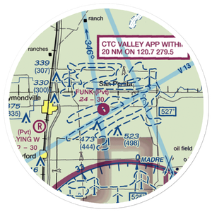 T.R. Funk Inc Airport (92XS) VFR Sectional Sticker (20 mile)