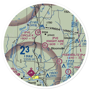 Knight Aire Airport (92WI) VFR Sectional Sticker (20 mile)