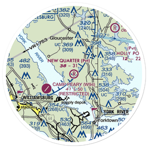 New Quarter Farm Airport (92VA) VFR Sectional Sticker (20 mile)