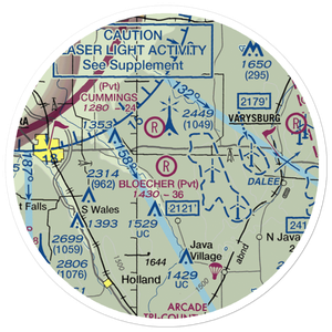 Bloecher Farm Airport (92NY) VFR Sectional Sticker (20 mile)