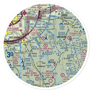 Bloecher Farm Airport (92NY) VFR Sectional Sticker (30 mile)