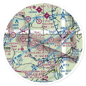 Fly-N-D Landing Strip (92NJ) VFR Sectional Sticker (20 mile)
