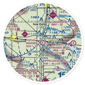 H R Weisser Airport (92IN) VFR Sectional Sticker (20 mile)