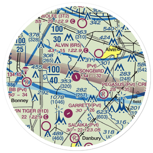 Songbird Ranch Airport (91TS) VFR Sectional Sticker (20 mile)