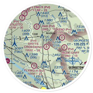 Britts Crosswind Airport (91TE) VFR Sectional Sticker (20 mile)
