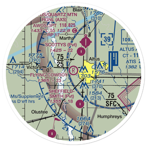 The Flying Cowboy Airport (91OK) VFR Sectional Sticker (20 mile)