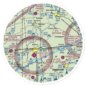 Koch Airport (91LA) VFR Sectional Sticker (30 mile)