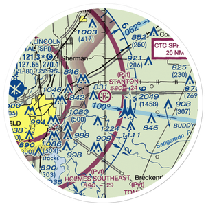 Stanton Airport (91IS) VFR Sectional Sticker (20 mile)