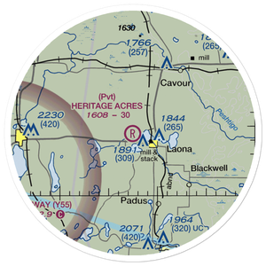 Heritage Acres Airport (90WI) VFR Sectional Sticker (20 mile)