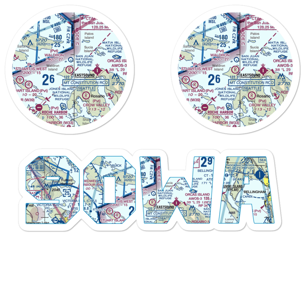 Waldron Airstrip (90WA) VFR Sectional Sticker Pack 