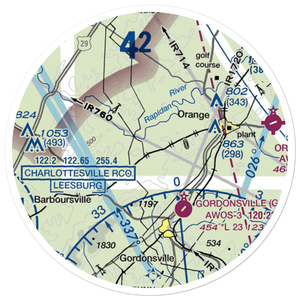 Hen & Bacon Airport (90VA) VFR Sectional Sticker (20 mile)