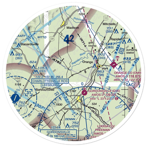 Hen & Bacon Airport (90VA) VFR Sectional Sticker (30 mile)