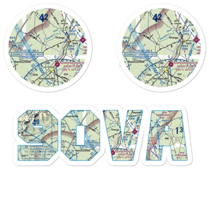 Hen & Bacon Airport (90VA) VFR Sectional Sticker Pack