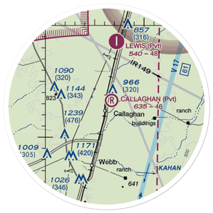 Callaghan Ranch Airport (90TX) VFR Sectional Sticker (20 mile)
