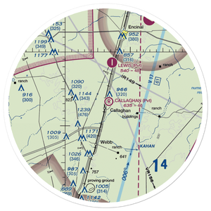 Callaghan Ranch Airport (90TX) VFR Sectional Sticker (30 mile)