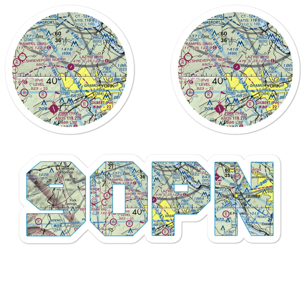 Baney's Airport (90PN) VFR Sectional Sticker Pack 