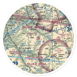 Adams Airport (90PA) VFR Sectional Sticker (30 mile)