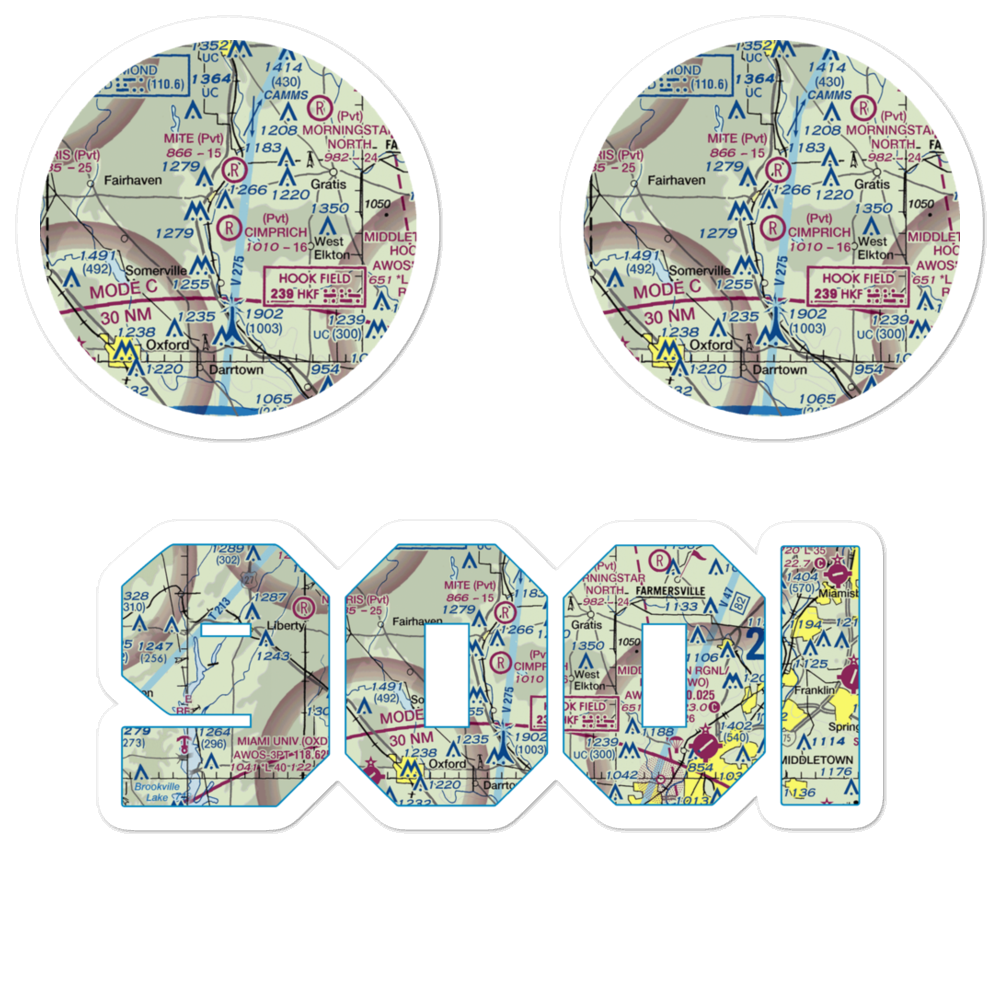 Joe Cimprich Airport (90OI) VFR Sectional Sticker Pack 