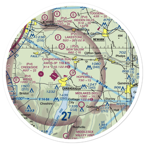 Hopewell Airpark (90NY) VFR Sectional Sticker (30 mile)