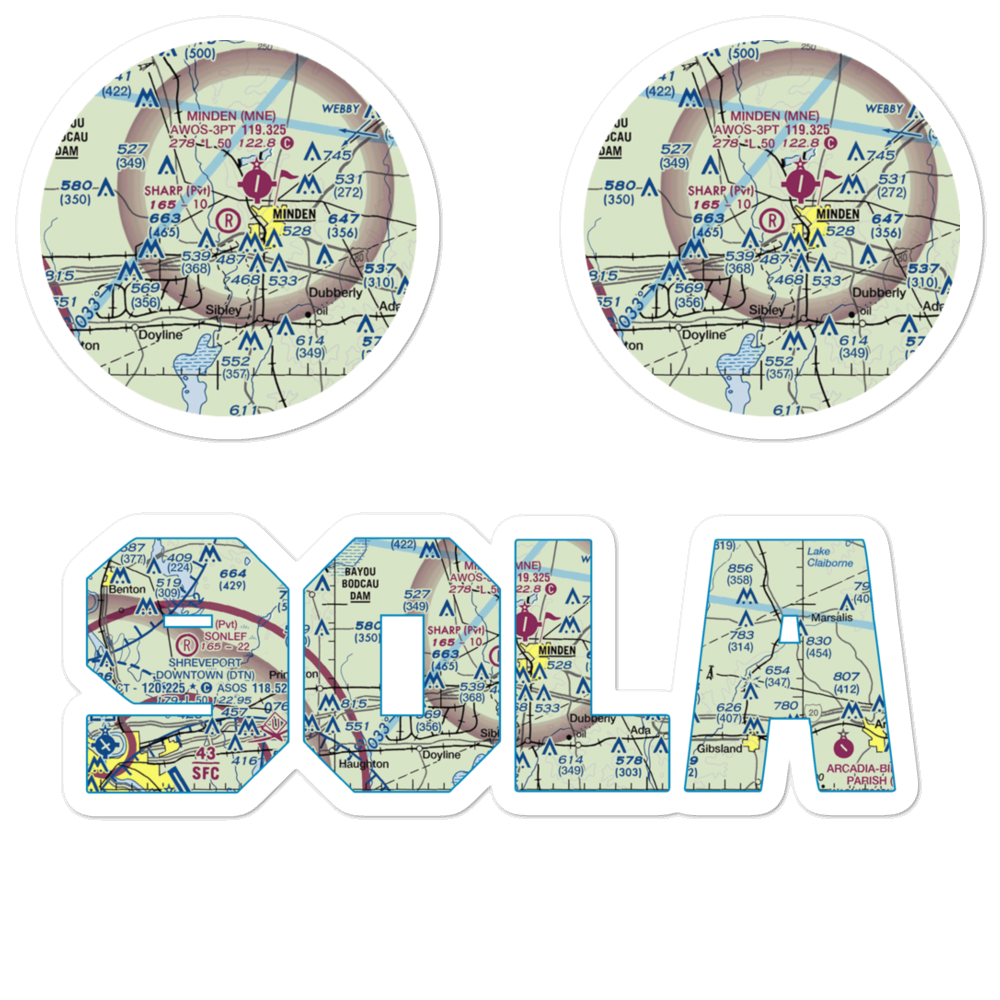 Sharp Field (90LA) VFR Sectional Sticker Pack 