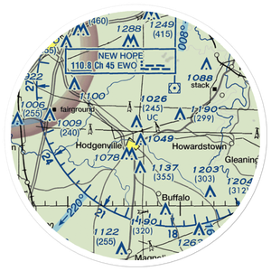 Williams Airport (90KY) VFR Sectional Sticker (20 mile)