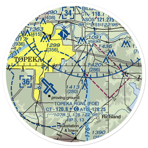 Sunset Strip Airpark (90KS) VFR Sectional Sticker (20 mile)