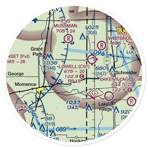 Johnson Airport (90IL) VFR Sectional Sticker (20 mile)