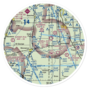 Johnson Airport (90IL) VFR Sectional Sticker (30 mile)