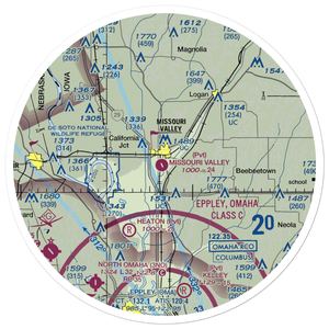 Missouri Valley Airport (90IA) VFR Sectional Sticker (30 mile)